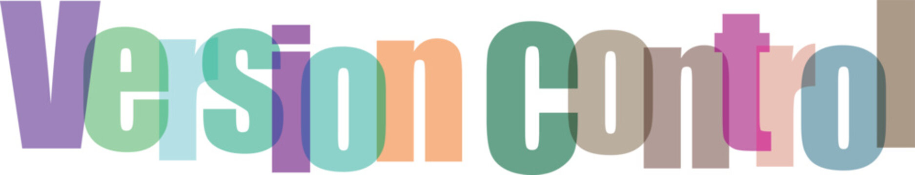 Colorful Overlapping 'Version Control' Text Vector Graphic