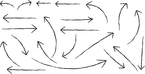 Obraz premium A complex network of arrows pointing in various directions on a white background
