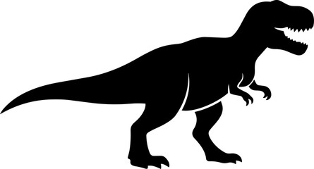 Fototapeta premium Tyrannosaurus rex dinosaur silhouette vector illustration isolated on white background 