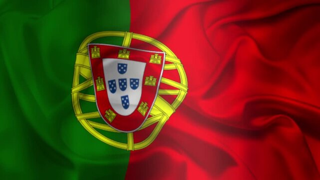 Flag of Portugal, Portugal 3D Animation flag waving in the wind. 4K Portugal Flag Animation waving with fabric texture.
