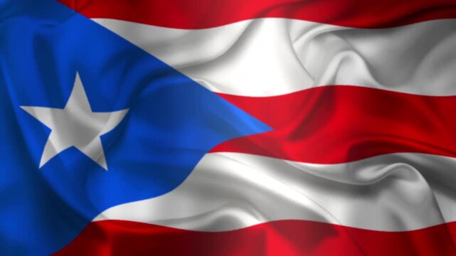 Flag of Puerto Rico, Puerto Rico 3D Animation flag waving in the wind. 4K Puerto Rico Flag Animation waving with fabric texture.
