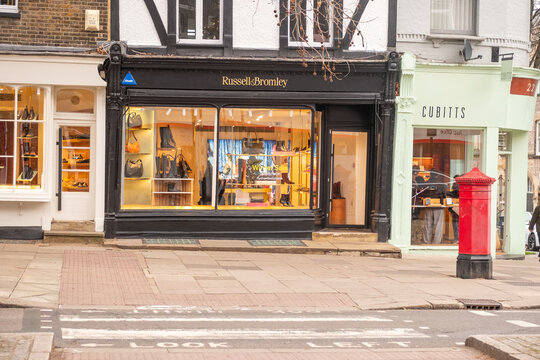 LONDON - Russell & Bromley luxury shoe and handbag store in Hampstead