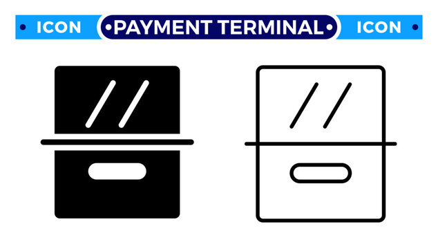 Credit Card Payment Terminal and Digital Transaction Processing Vector Icon Set