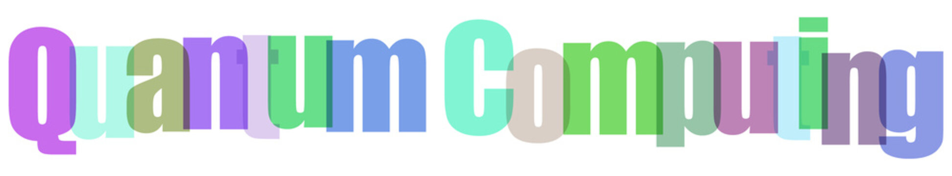 Quantum Computing Text with Colorful Letters on Black Background Digital Technology Concept