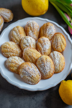 home made lemon vanilla madeleine 