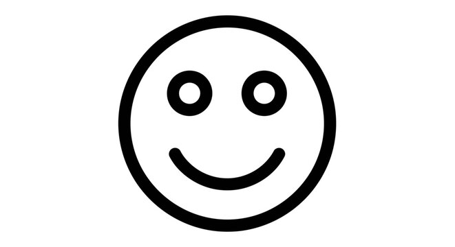 Smiling Face Icon. Happy Emoticon Symbol for Positive Emotion, Joy, and Good Mood. Satisfaction Pictogram.
