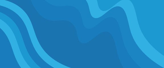 Blue abstract background in paper cut style modern vector.