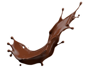 Fototapeta premium Chocolate splash isolated on a white background. 3d render