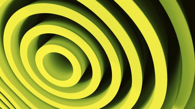 Vivid Lime And Yellow Whirling Design Featuring Shiny Rings And Lively Movement For Visual Displays . Design