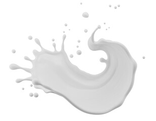 Obraz premium Milk splash isolated on a white background. 3d render