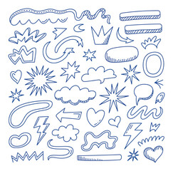 Obraz premium Hand drawn doodle elements vector illustration