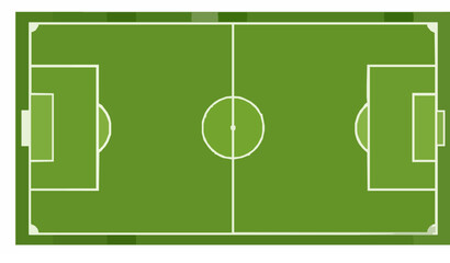 Soccer field top view scheme vector illustration © MD