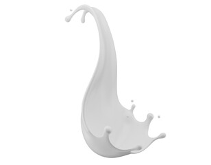 Fototapeta premium Milk splash isolated on a white background. 3d render