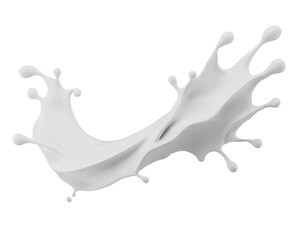 Obraz premium Milk splash isolated on a white background. 3d render