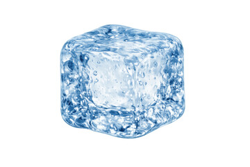 Obraz premium Clear ice cube showing refreshing coldness and frost