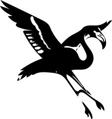 Fototapeta premium Flamingo Silhouette Black and White SVG for Printing, Sticker, Tattoo, Decal, T-Shirt Design