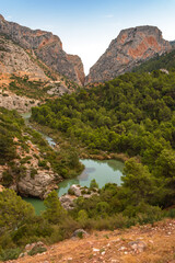 Obraz premium Landscape Caminito del Rey hills gorge canyon Andalusia Spain