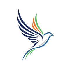 Fototapeta premium Colorful Bird Logo Design Flying High.