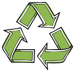 Obraz premium Drawn Recycling Symbol Illustrating Environment Protection and Eco-Friendliness