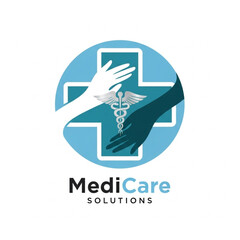Medical Logo with Hands and Cross.
