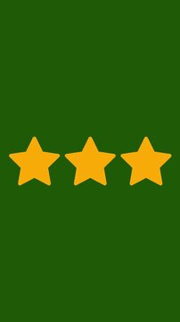 Three Bright Yellow Stars on Dark Green Background Minimalist Symbolic Abstract Animation three yellow stars