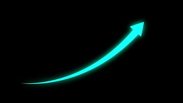 Glowing Blue Arrow Motion with Dynamic Curve and Neon Light Effect for Modern Presentation and Digital Media