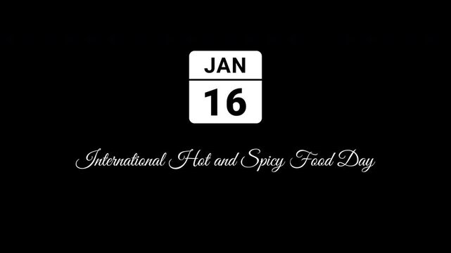 January 16th Hot and Spicy Food Day White Calendar