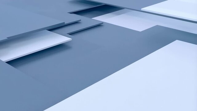 Abstract geometric shapes in shades of blue and white creating a modern, dynamic background. Ideal for technology, design, and corporate presentations