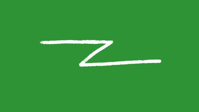 Hand-Drawn Zigzag Underline Animation Video | 2D Animated Wavy Sketch Line Element | Playful White Doodle Zigzag Stroke on Green Screen