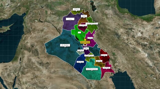 Provinces Of Iraq Map Animation
