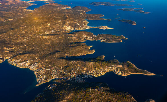 Aerial view of Sevid and Razanj coastline. Croatia.