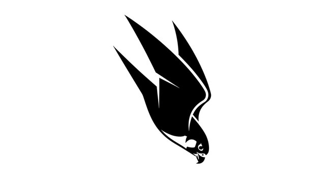 Peregrine Falcon Diving Speed Power Emblem