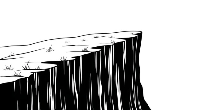 Rugged Cliff Edge Vector Illustration