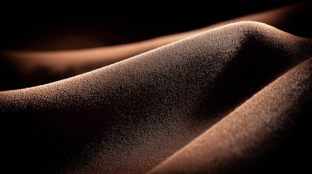 nubuck. Extreme close-up of nubuck leather texture showing fibrous structure under natural window light. lifestyle magazines.