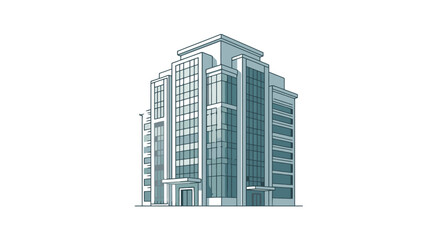 Fototapeta premium Modern Office Building with Glass Facade.