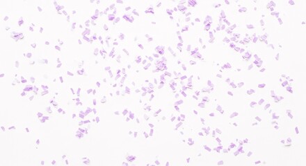 Naklejka premium Scattered purple confetti on white background, celebration and party concept