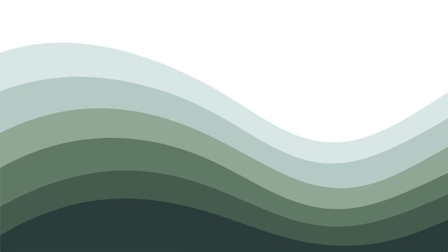 Wavy Green Layers Abstract Design Element.