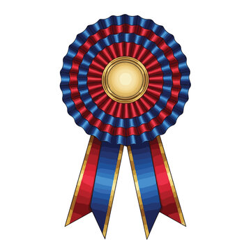 Blue and Red Ribbon Rosette Award.