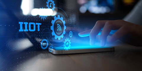 IIoT Industrial Internet of Things Integration on Smart Manufacturing Touchscreen Display.
