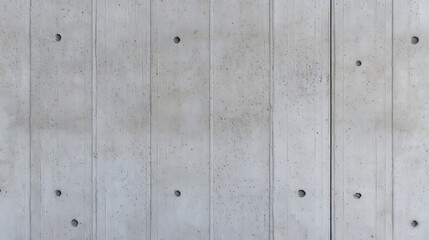 Fototapeta premium Industrial Gray Concrete Wall Panel with Vertical Lines and Circular Anchor Marks for Modern Urban Architectural Background and Texture