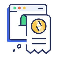 A flat icon showing online wishlist items