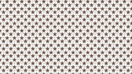 Brown stars on white background, festive holiday pattern