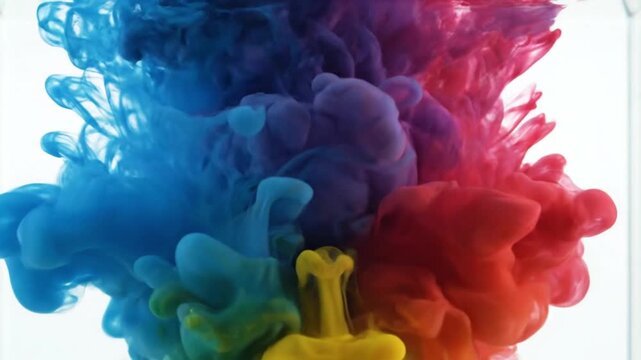 Colorful Ink Drops in Water.