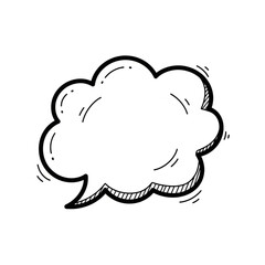 Obraz premium Black and White Cartoon Speech Bubble.