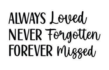Fototapeta premium Rest in Peace Vector handwritten RIP Design, Memorial Quote for Funerals, In Loving Memory Lettering