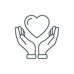Fototapeta premium Hands Holding Heart Symbol Charity Support.