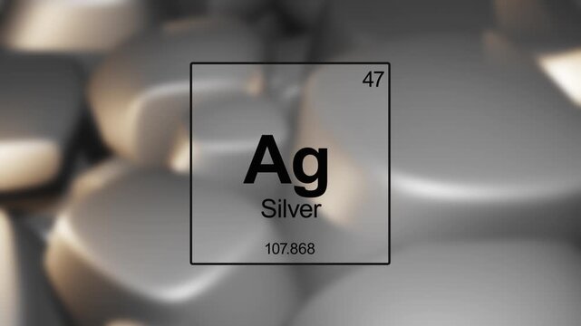 Silver Element over Metal Alloy Background