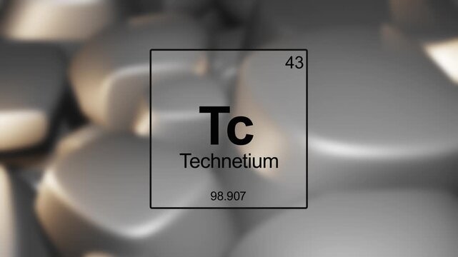 Technetium Element over Metal Alloy Background
