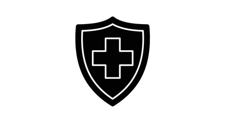 Obraz premium Medical protection and healthcare shield icon.