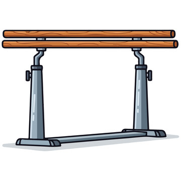 Cartoon Parallel Bars Gymnastics Training Equipment Vector Illustration